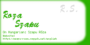roza szapu business card